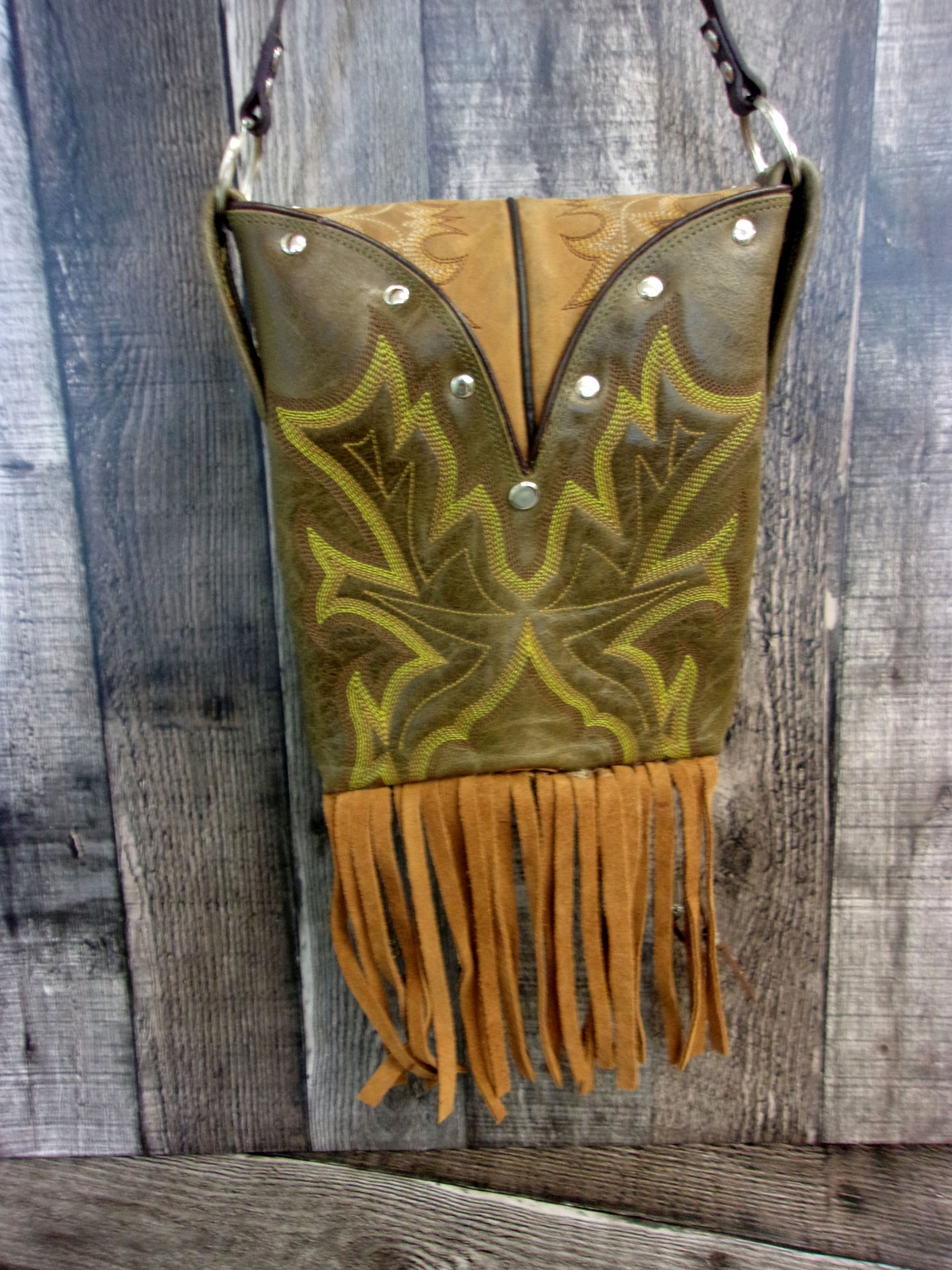 Small Cowboy Boot Purse with Fringe sm301